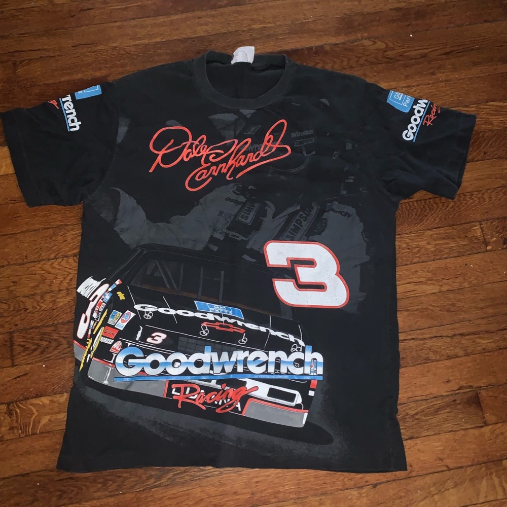 VINTAGE DALE EARNHARDT #3 NASCAR INTIMIDATOR MEGA ALLOVER PRINT T-SHIRT🏆SIZE XL